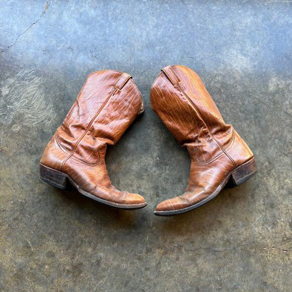 Vintage Tony Lama Leather Cowboy Boots - Picture 1 of 8